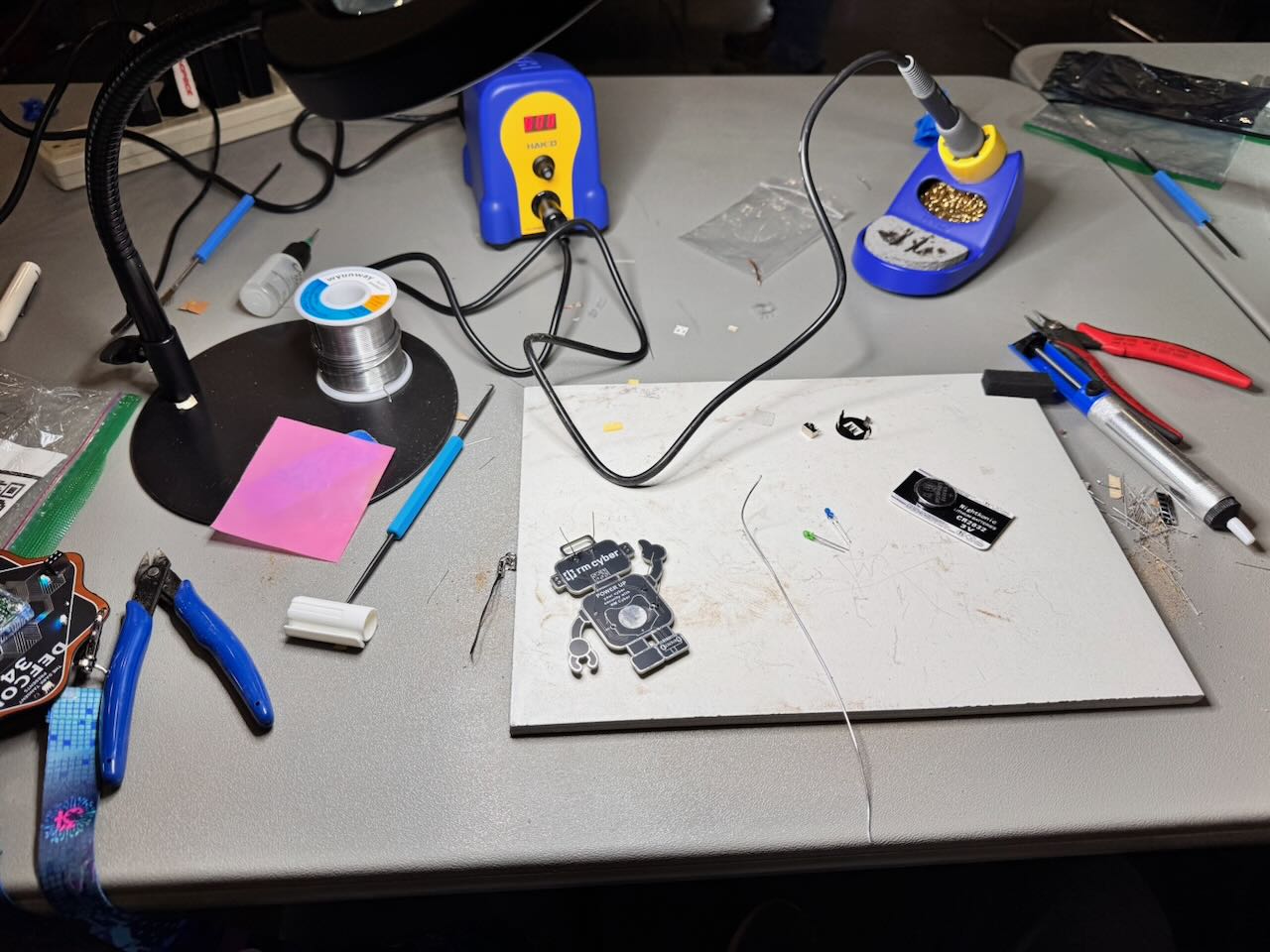 Soldering components onto an SAO